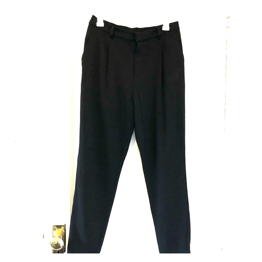 black dressy joggers